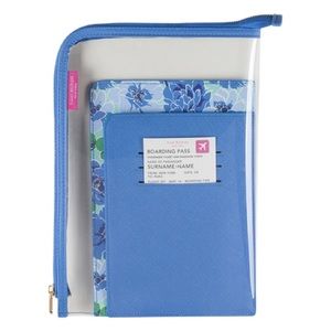 Isaac Mizrahi Travel Organizer Blue Floral Travel Wallet Travel Folder